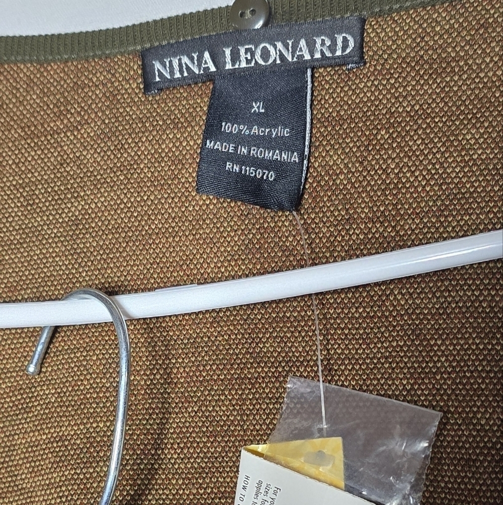 Brand New with Tags Nina Leonard Olive Green Pants Set Size XL - Picture 10 of 13